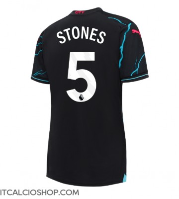 Manchester City John Stones #5 Terza Maglia Femmina 2023-24 Manica Corta